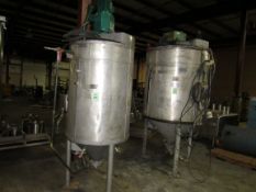 Approx 500 Gallon Mild Steel Jacketed Chocolate Melt Tank with built-in water heater and water