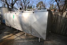 3 - Compartment @ Aprox. 500 Gal. Jacketed S/S Flavor Tank, Includes Agitator Shafts, (2) Drives,