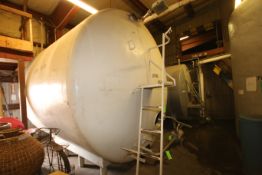 Aprox. 6,000 Gal. Horizontal Jacketed S/S Liquid Sugar Tank, with Front Side Man Door, Top Mounted