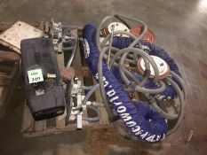 Two Head Vacuum Lift for lifting two boxes at a time - two pails - or objects with flat surface.