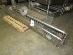 Feed Rollers, 84 in. Length with two drives used for feeding glass jars and fragile containers (