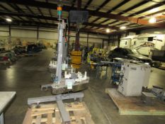 Markem CE Label Printer, Label Applicator used for labeling boxes, on Tripod Base with Casters (