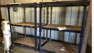 4-Sections Stackable Racks with Wood Platform - Aprox. 4 ft. L x 3 ft. D x 3 ft. H