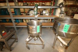 Groen 20 Gal. Portable S/S Jacketed Kettle, Model N20, National Board: 133241, S/N 31665-1, 316L ,