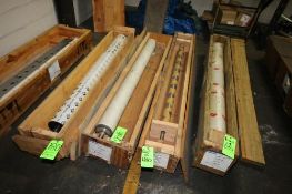(4) Crates of Spare Coating Line Rolls, Includes NEW Finzer Roller Roll, 64