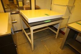 Quasar Illuminated Table, Model 1250X1000, S/N 0500720, 240V, Fuse 3A, with Yellow and White Light