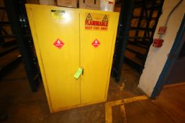 Justrite 45 Gal. Flammable Storage Cabinets and Assorted Safety Suits and Caution Tape (Located Near