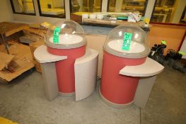 Illumination Domes, Mounted on Pedestals with Shelves