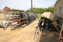 Assorted Aluminum Plating, Diamond Plating, Steel Plating, Grating, Flat Stock, Square Stock on Rack