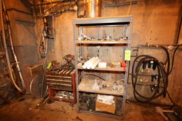 Assorted Tools including Pipe Wrenches, Screwdrivers, Barrel Openers, Tool Box with Vise, Also