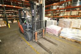 2010 Toyota 5,500 lb. Capacity Propane Forklift, Model 8FGU30, S/N 15216 with 3-Stage 187” H Lift,