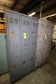 2-Sections of Lockers, Total of (12) Personal Lockers