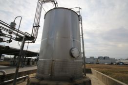 Feldmeier 12,000 Gal. Vertical S/S Tank, S/N A07799-A1 with Bottom Exterior Dimple Jacket, Bottom