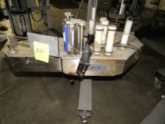 Markem CE Label Printer, Label Applicator used for labeling boxes, on Tripod Base with Casters. Free