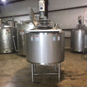 APV 300 Gallon Dome-Top Cone-Bottom High Shear Jacketed Mixing Tank, Manway Door, Spray Ball, 2
