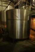 1,850 Gal. S/S Vertical Tank, Single-Wall Dims.: 90
