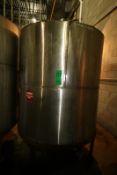 1,115 Gal. S/S Vertical Tank, Single-Wall, Dims.: 96