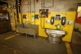 Lot of (2) S/S Sinks and Other Wash Essentials, Includes (1)-Half Moon S/S Sink, (1)-Low Rim S/S