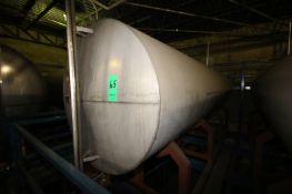 Hicks 2,600 Gal. Horizontal S/S Tank, Single-Wall, S/N 1315, Dims.: 60
