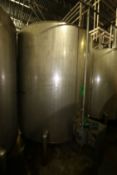 1,740 Gal. S/S Vertical Tank, Single-Wall, Dims.: 102