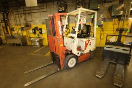 Nissan 3,660 lb. Electric Forklift, M/N CYM02L20S, S/N CYM02-005176, 169