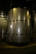 JBF 10,000 Gal. Vertical S/S Tank, Single-Wall, with Baldor 3/2 hp Side Mounted Agitation, CIP Spray