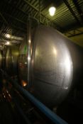 Perma-San 2,650 Gal. Horizontal S/S Tank, Single-Wall, M/N 2630-H, S/N 16798-3, Dims.: 78