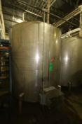 1,740 Gal. S/S Vertical Tank, Single-Wall, S/S Legs, Dims.: 102