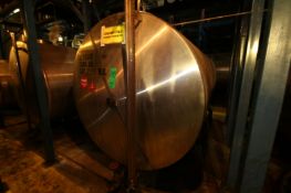 2,500 Gal. S/S Horizontal Tank, Single-Wall, Dims.: 73