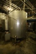1,740 Gal. S/S Vertical Tank, Single-Wall, S/S Legs Dims.: 102