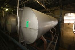 Hicks 2,600 Gal. Horizontal S/S Tank, Single-Wall, S/N 1315, Dims.: 60