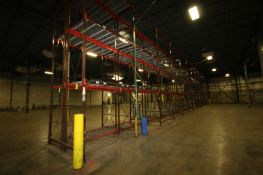 12-Sections of Pallet Racking, Includes (13) 18' Uprights, and (48) Sets of Cross Beams with Beds