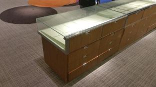 48x27x32 Wood, Glass and Chrome Display Case with Slanted Felt Lined Display Rigging Cost: $45