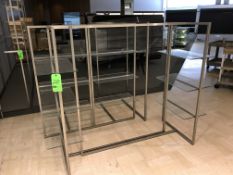 27.5x60x60 Glass and Polished Nickel Product Display Shelf and Clothing Rack and (1) Frame Only