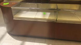 48” x 24” x 40” Cherry Single Felt Lined Shelf Display with Lighting and (6) drawers Rigging