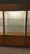 2'x4'x8' Wood Display Cabinet with (2) Glass Shelves , sliding door underneath and Top Lighting
