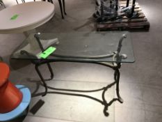 Antique Steel frame with Glass Top Table 44x18x29 Rigging Cost: $25