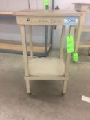 4 Wheel Wooden Stand 12 Shelf Rigging Cost: $10
