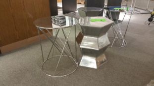 Chrome Stool with mirrored topped table Rigging Cost: $10