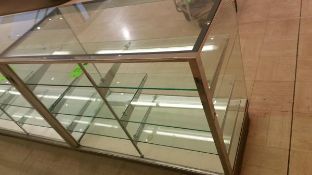 48” x 24” x 40” Chrome and Glass Display Cabinet with (3) Glass Shelves Rigging Cost: $55