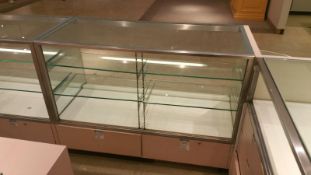 54” x 24” x 40” Mirrored Front Display Cabinet with (2) Glass Shelves, Lighting and (2) Pull out