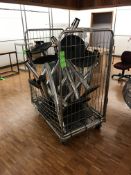 Approximately 24 Visiontron Rectrabelt Barriers with Stainless Steal Cart Rigging Cost: $10