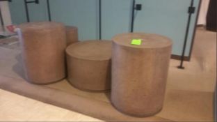 (4) Pieces Hollow Concrete Display Cylinders Perfect for Planters Rigging Cost: $10