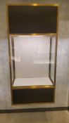 Wall Mounted Brass and Chocolate Display Cabinet 19.5