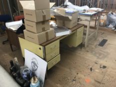 (2) Desks and (1) Table with Contents