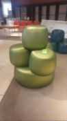 (5) Pieces Green Leather stools and table Rigging Cost: $15