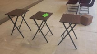 Folding Side Tavkes with Gorgeous Striped Brown and Black Laminated Top Rigging Cost: $10