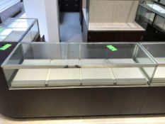 70” x 24” x 40” Cherry Single Felt Lined Shelf Display with Lighting and (6) drawers Rigging