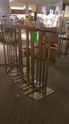 (7) Polished Nickel and Wood Clothing Racks Rigging Cost: $25