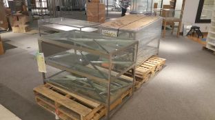 Art Deco Style Polished Nickel and Glass (3) Tier Product Display 48x30x36 Rigging Cost: $35